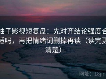 柚子影视短复盘：先对齐结论强度合适吗，再把情绪词删掉再读（读完更清楚）