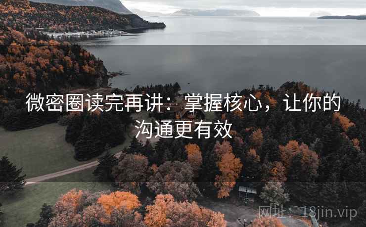 微密圈读完再讲：掌握核心，让你的沟通更有效
