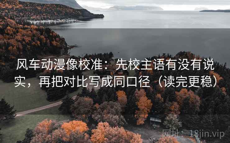 风车动漫像校准：先校主语有没有说实，再把对比写成同口径（读完更稳）